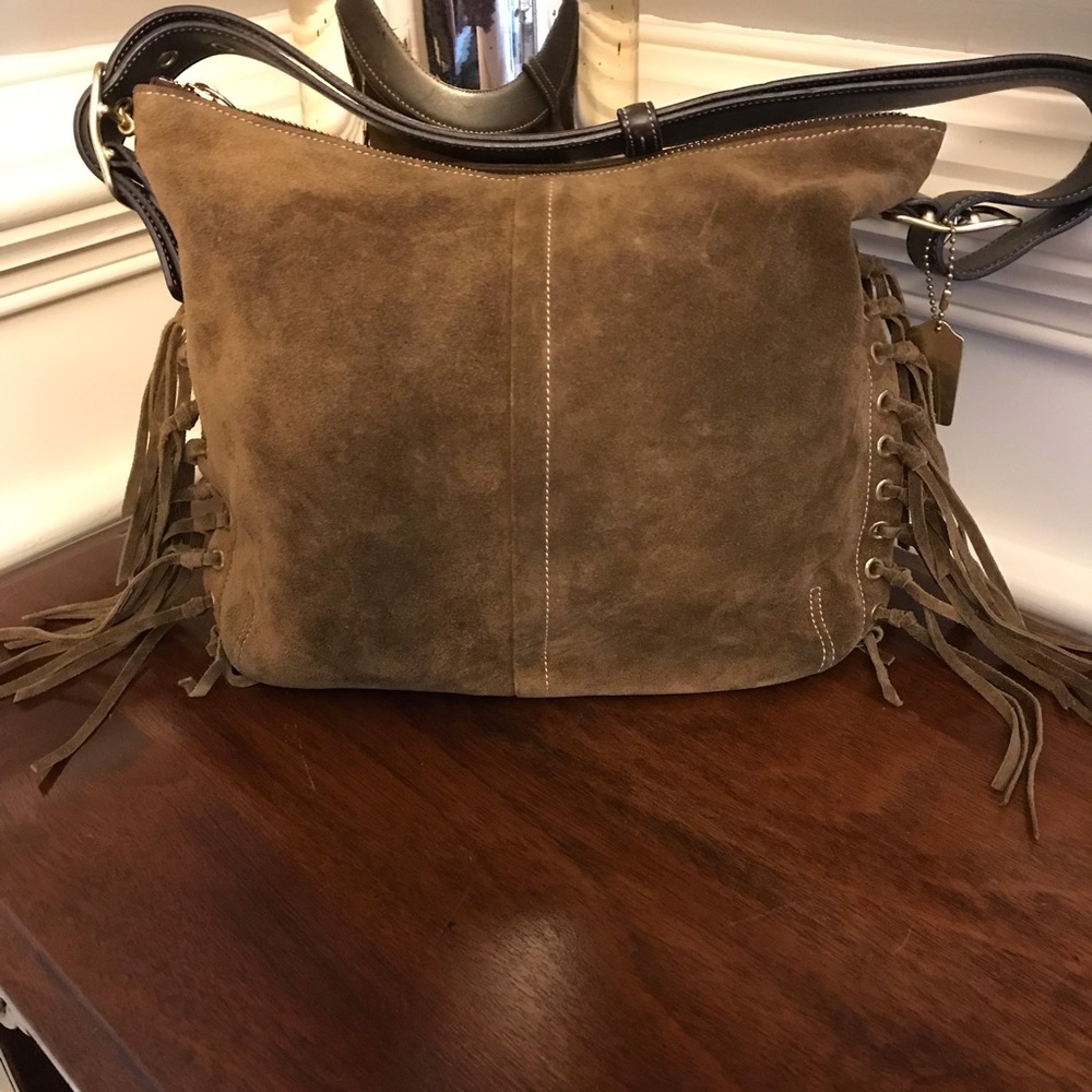 Brown Suede Coach Purse